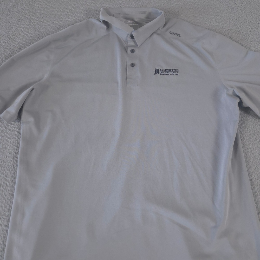 UNRL Polo Shirt Mens XL Gray Legend Performance Pique Golf Outdoor Preppy Logo